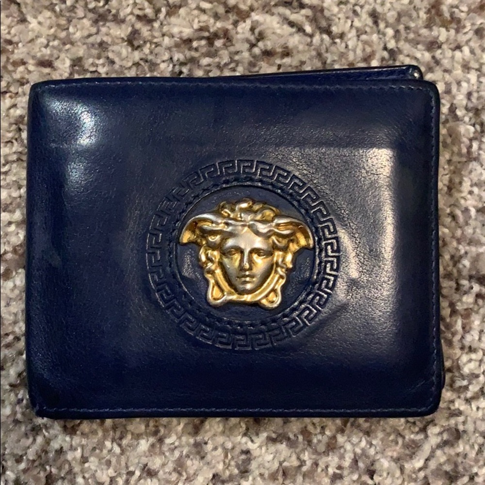 Versace Blue Leather Wallet